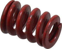 Associated Spring Raymond - 3/4" Hole Diam, 3/8" Rod Diam, 1" Free Length, Red Die Spring - 185 Lb Max Deflection, 0.37" Max Deflection, Medium Heavy Duty, Chromium Alloy Steel - Exact Tool & Supply
