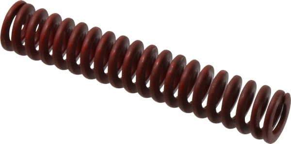 Associated Spring Raymond - 3/4" Hole Diam, 3/8" Rod Diam, 4" Free Length, Red Die Spring - 177.6 Lb Max Deflection, 1.48" Max Deflection, Medium Heavy Duty, Chromium Alloy Steel - Exact Tool & Supply