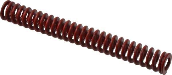 Associated Spring Raymond - 3/4" Hole Diam, 3/8" Rod Diam, 6" Free Length, Red Die Spring - 166.5 Lb Max Deflection, 2.22" Max Deflection, Medium Heavy Duty, Chromium Alloy Steel - Exact Tool & Supply