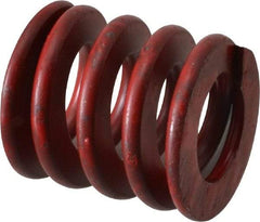 Associated Spring Raymond - 1" Hole Diam, 1/2" Rod Diam, 1" Free Length, Red Die Spring - 281.2 Lb Max Deflection, 0.37" Max Deflection, Medium Heavy Duty, Chromium Alloy Steel - Exact Tool & Supply