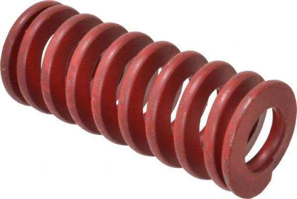Associated Spring Raymond - 1-1/4" Hole Diam, 5/8" Rod Diam, 3" Free Length, Red Die Spring - 568.3 Lb Max Deflection, 1.11" Max Deflection, Medium Heavy Duty, Chromium Alloy Steel - Exact Tool & Supply