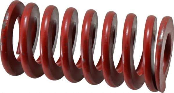 Associated Spring Raymond - 2" Hole Diam, 1" Rod Diam, 4" Free Length, Red Die Spring - 982.7 Lb Max Deflection, 1.48" Max Deflection, Medium Heavy Duty, Chromium Alloy Steel - Exact Tool & Supply