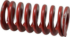 Associated Spring Raymond - 2" Hole Diam, 1" Rod Diam, 4" Free Length, Red Die Spring - 982.7 Lb Max Deflection, 1.48" Max Deflection, Medium Heavy Duty, Chromium Alloy Steel - Exact Tool & Supply