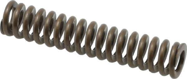 Associated Spring Raymond - 3/8" Hole Diam, 3/16" Rod Diam, 1-3/4" Free Length, Gold Die Spring - 44.1 Lb Max Deflection, 0.53" Max Deflection, Heavy Duty, Chromium Alloy Steel - Exact Tool & Supply