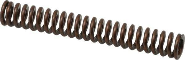 Associated Spring Raymond - 3/8" Hole Diam, 3/16" Rod Diam, 2-1/2" Free Length, Gold Die Spring - 41.3 Lb Max Deflection, 0.75" Max Deflection, Heavy Duty, Chromium Alloy Steel - Exact Tool & Supply