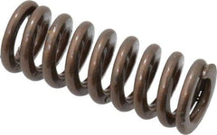 Associated Spring Raymond - 1/2" Hole Diam, 9/32" Rod Diam, 1-1/4" Free Length, Gold Die Spring - 69.8 Lb Max Deflection, 0.38" Max Deflection, Heavy Duty, Chromium Alloy Steel - Exact Tool & Supply