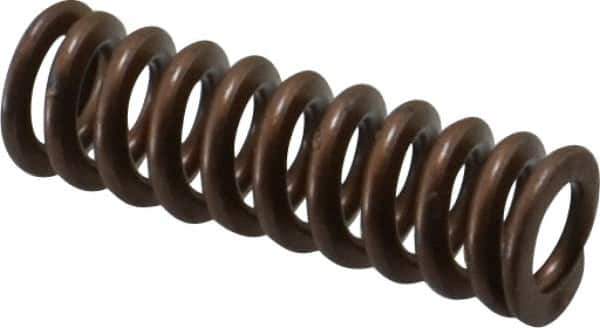 Associated Spring Raymond - 1/2" Hole Diam, 9/32" Rod Diam, 1-1/2" Free Length, Gold Die Spring - 69.8 Lb Max Deflection, 0.45" Max Deflection, Heavy Duty, Chromium Alloy Steel - Exact Tool & Supply