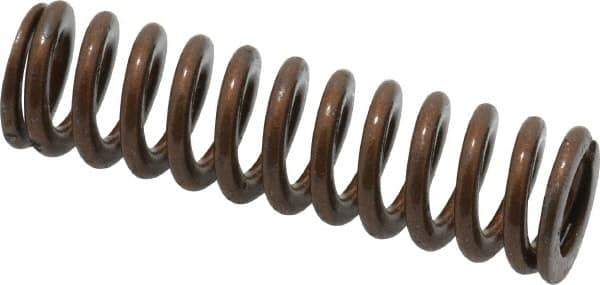 Associated Spring Raymond - 1/2" Hole Diam, 9/32" Rod Diam, 1-3/4" Free Length, Gold Die Spring - 72.5 Lb Max Deflection, 0.53" Max Deflection, Heavy Duty, Chromium Alloy Steel - Exact Tool & Supply