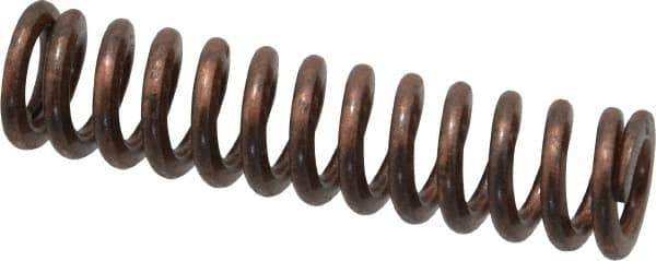 Associated Spring Raymond - 1/2" Hole Diam, 9/32" Rod Diam, 2" Free Length, Gold Die Spring - 66 Lb Max Deflection, 0.6" Max Deflection, Heavy Duty, Chromium Alloy Steel - Exact Tool & Supply