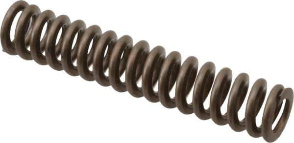 Associated Spring Raymond - 1/2" Hole Diam, 9/32" Rod Diam, 2-1/2" Free Length, Gold Die Spring - 63 Lb Max Deflection, 0.75" Max Deflection, Heavy Duty, Chromium Alloy Steel - Exact Tool & Supply