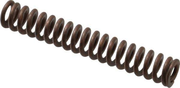 Associated Spring Raymond - 1/2" Hole Diam, 9/32" Rod Diam, 3" Free Length, Gold Die Spring - 66.6 Lb Max Deflection, 0.9" Max Deflection, Heavy Duty, Chromium Alloy Steel - Exact Tool & Supply