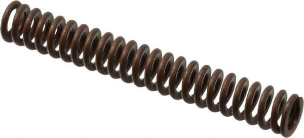 Associated Spring Raymond - 1/2" Hole Diam, 9/32" Rod Diam, 3-1/2" Free Length, Gold Die Spring - 63 Lb Max Deflection, 1.05" Max Deflection, Heavy Duty, Chromium Alloy Steel - Exact Tool & Supply