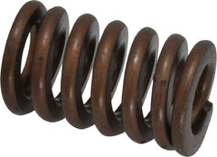 Associated Spring Raymond - 5/8" Hole Diam, 11/32" Rod Diam, 1" Free Length, Gold Die Spring - 127.2 Lb Max Deflection, 0.3" Max Deflection, Heavy Duty, Chromium Alloy Steel - Exact Tool & Supply