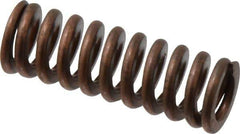 Associated Spring Raymond - 5/8" Hole Diam, 11/32" Rod Diam, 1-3/4" Free Length, Gold Die Spring - 126 Lb Max Deflection, 0.53" Max Deflection, Heavy Duty, Chromium Alloy Steel - Exact Tool & Supply