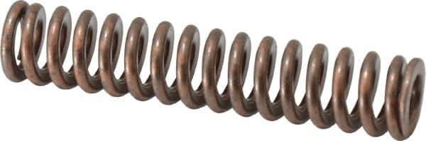 Associated Spring Raymond - 5/8" Hole Diam, 11/32" Rod Diam, 3" Free Length, Gold Die Spring - 129.6 Lb Max Deflection, 0.9" Max Deflection, Heavy Duty, Chromium Alloy Steel - Exact Tool & Supply