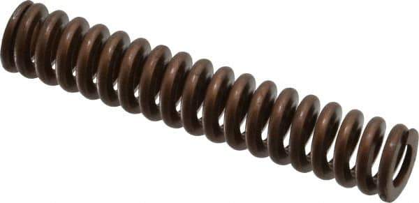 Associated Spring Raymond - 3/4" Hole Diam, 3/8" Rod Diam, 4" Free Length, Gold Die Spring - 300 Lb Max Deflection, 1.2" Max Deflection, Heavy Duty, Chromium Alloy Steel - Exact Tool & Supply