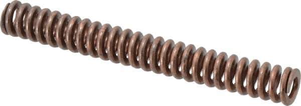 Associated Spring Raymond - 3/4" Hole Diam, 3/8" Rod Diam, 6" Free Length, Gold Die Spring - 288 Lb Max Deflection, 1.8" Max Deflection, Heavy Duty, Chromium Alloy Steel - Exact Tool & Supply