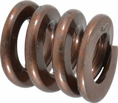 Associated Spring Raymond - 1" Hole Diam, 1/2" Rod Diam, 1" Free Length, Gold Die Spring - 624 Lb Max Deflection, 0.3" Max Deflection, Heavy Duty, Chromium Alloy Steel - Exact Tool & Supply