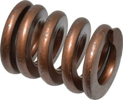 Associated Spring Raymond - 1" Hole Diam, 1/2" Rod Diam, 1-1/4" Free Length, Gold Die Spring - 642 Lb Max Deflection, 0.38" Max Deflection, Heavy Duty, Chromium Alloy Steel - Exact Tool & Supply