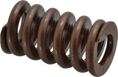 Associated Spring Raymond - 1" Hole Diam, 1/2" Rod Diam, 1-3/4" Free Length, Gold Die Spring - 546 Lb Max Deflection, 0.53" Max Deflection, Heavy Duty, Chromium Alloy Steel - Exact Tool & Supply