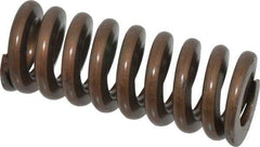 Associated Spring Raymond - 1" Hole Diam, 1/2" Rod Diam, 2-1/2" Free Length, Gold Die Spring - 510 Lb Max Deflection, 0.75" Max Deflection, Heavy Duty, Chromium Alloy Steel - Exact Tool & Supply