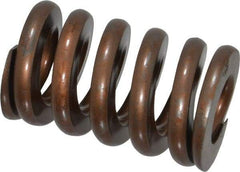 Associated Spring Raymond - 1-1/4" Hole Diam, 5/8" Rod Diam, 2" Free Length, Gold Die Spring - 897.6 Lb Max Deflection, 0.6" Max Deflection, Heavy Duty, Chromium Alloy Steel - Exact Tool & Supply