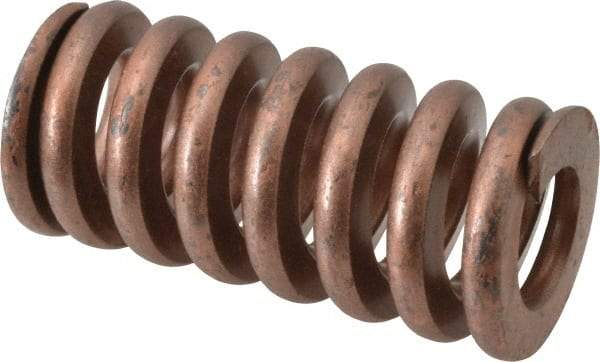 Associated Spring Raymond - 1-1/4" Hole Diam, 5/8" Rod Diam, 2-1/2" Free Length, Gold Die Spring - 882 Lb Max Deflection, 0.75" Max Deflection, Heavy Duty, Chromium Alloy Steel - Exact Tool & Supply