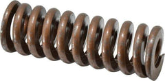 Associated Spring Raymond - 1-1/4" Hole Diam, 5/8" Rod Diam, 3-1/2" Free Length, Gold Die Spring - 789.6 Lb Max Deflection, 1.05" Max Deflection, Heavy Duty, Chromium Alloy Steel - Exact Tool & Supply