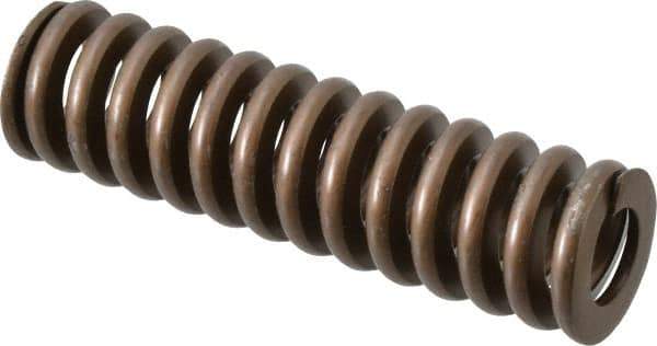Associated Spring Raymond - 1-1/4" Hole Diam, 5/8" Rod Diam, 4-1/2" Free Length, Gold Die Spring - 788.4 Lb Max Deflection, 1.35" Max Deflection, Heavy Duty, Chromium Alloy Steel - Exact Tool & Supply