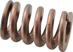 Associated Spring Raymond - 2" Hole Diam, 1" Rod Diam, 3" Free Length, Gold Die Spring - 1800 Lb Max Deflection, 0.9" Max Deflection, Heavy Duty, Chromium Alloy Steel - Exact Tool & Supply