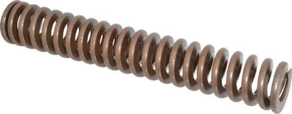 Associated Spring Raymond - 2" Hole Diam, 1" Rod Diam, 12" Free Length, Gold Die Spring - 1512 Lb Max Deflection, 3.6" Max Deflection, Heavy Duty, Chromium Alloy Steel - Exact Tool & Supply