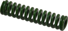 Associated Spring Raymond - 3/8" Hole Diam, 3/16" Rod Diam, 1-1/2" Free Length, Green Die Spring - 46.9 Lb Max Deflection, 0.38" Max Deflection, Extra Heavy Duty, Chromium Alloy Steel - Exact Tool & Supply
