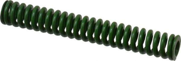 Associated Spring Raymond - 3/8" Hole Diam, 3/16" Rod Diam, 2-1/2" Free Length, Green Die Spring - 43.8 Lb Max Deflection, 0.63" Max Deflection, Extra Heavy Duty, Chromium Alloy Steel - Exact Tool & Supply