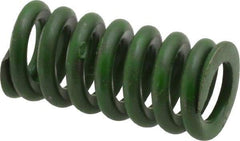 Associated Spring Raymond - 1/2" Hole Diam, 9/32" Rod Diam, 1" Free Length, Green Die Spring - 80 Lb Max Deflection, 0.25" Max Deflection, Extra Heavy Duty, Chromium Alloy Steel - Exact Tool & Supply