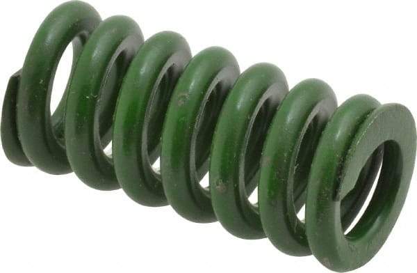 Associated Spring Raymond - 5/8" Hole Diam, 11/32" Rod Diam, 1-1/4" Free Length, Green Die Spring - 146.9 Lb Max Deflection, 0.31" Max Deflection, Extra Heavy Duty, Chromium Alloy Steel - Exact Tool & Supply