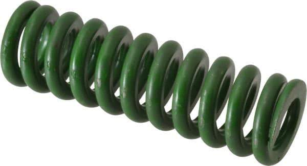 Associated Spring Raymond - 5/8" Hole Diam, 11/32" Rod Diam, 2" Free Length, Green Die Spring - 145 Lb Max Deflection, 0.5" Max Deflection, Extra Heavy Duty, Chromium Alloy Steel - Exact Tool & Supply