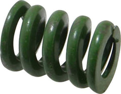 Associated Spring Raymond - 3/4" Hole Diam, 3/8" Rod Diam, 1" Free Length, Green Die Spring - 350 Lb Max Deflection, 0.25" Max Deflection, Extra Heavy Duty, Chromium Alloy Steel - Exact Tool & Supply