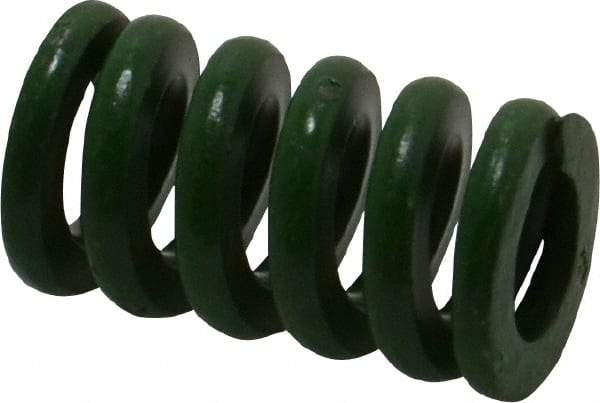 Associated Spring Raymond - 3/4" Hole Diam, 3/8" Rod Diam, 1-1/4" Free Length, Green Die Spring - 343.8 Lb Max Deflection, 0.31" Max Deflection, Extra Heavy Duty, Chromium Alloy Steel - Exact Tool & Supply