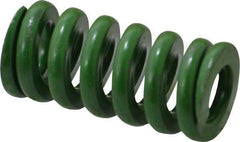 Associated Spring Raymond - 3/4" Hole Diam, 3/8" Rod Diam, 1-1/2" Free Length, Green Die Spring - 333.8 Lb Max Deflection, 0.38" Max Deflection, Extra Heavy Duty, Chromium Alloy Steel - Exact Tool & Supply
