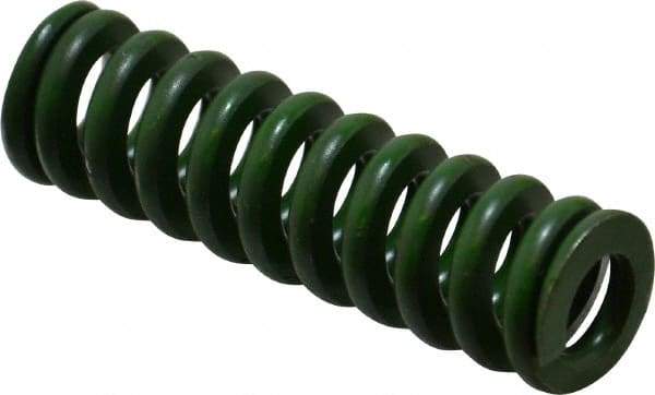 Associated Spring Raymond - 3/4" Hole Diam, 3/8" Rod Diam, 2-1/2" Free Length, Green Die Spring - 312.5 Lb Max Deflection, 0.63" Max Deflection, Extra Heavy Duty, Chromium Alloy Steel - Exact Tool & Supply