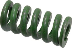 Associated Spring Raymond - 1" Hole Diam, 1/2" Rod Diam, 2" Free Length, Green Die Spring - 580 Lb Max Deflection, 0.5" Max Deflection, Extra Heavy Duty, Chromium Alloy Steel - Exact Tool & Supply