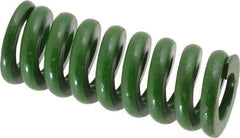 Associated Spring Raymond - 1" Hole Diam, 1/2" Rod Diam, 2-1/2" Free Length, Green Die Spring - 560 Lb Max Deflection, 0.63" Max Deflection, Extra Heavy Duty, Chromium Alloy Steel - Exact Tool & Supply