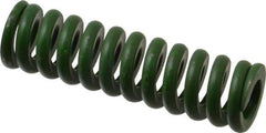 Associated Spring Raymond - 1" Hole Diam, 1/2" Rod Diam, 3-1/2" Free Length, Green Die Spring - 546 Lb Max Deflection, 0.88" Max Deflection, Extra Heavy Duty, Chromium Alloy Steel - Exact Tool & Supply