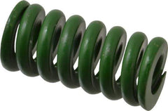 Associated Spring Raymond - 1-1/4" Hole Diam, 5/8" Rod Diam, 2-1/2" Free Length, Green Die Spring - 900 Lb Max Deflection, 0.63" Max Deflection, Extra Heavy Duty, Chromium Alloy Steel - Exact Tool & Supply