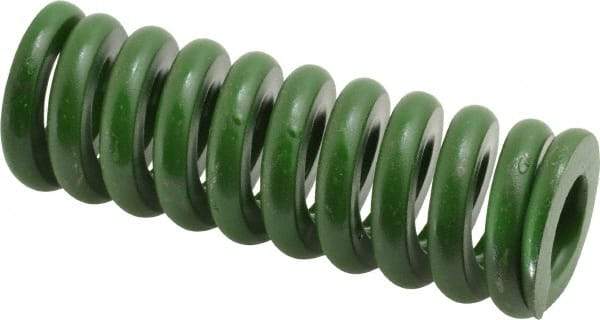 Associated Spring Raymond - 1-1/4" Hole Diam, 5/8" Rod Diam, 3-1/2" Free Length, Green Die Spring - 882 Lb Max Deflection, 0.88" Max Deflection, Extra Heavy Duty, Chromium Alloy Steel - Exact Tool & Supply