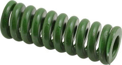 Associated Spring Raymond - 1-1/4" Hole Diam, 5/8" Rod Diam, 3-1/2" Free Length, Green Die Spring - 882 Lb Max Deflection, 0.88" Max Deflection, Extra Heavy Duty, Chromium Alloy Steel - Exact Tool & Supply