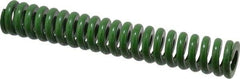 Associated Spring Raymond - 1-1/4" Hole Diam, 5/8" Rod Diam, 8" Free Length, Green Die Spring - 832 Lb Max Deflection, 2" Max Deflection, Extra Heavy Duty, Chromium Alloy Steel - Exact Tool & Supply