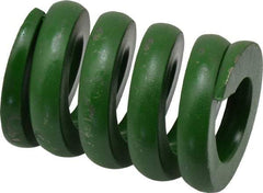 Associated Spring Raymond - 1-1/2" Hole Diam, 3/4" Rod Diam, 2" Free Length, Green Die Spring - 1880 Lb Max Deflection, 0.5" Max Deflection, Extra Heavy Duty, Chromium Alloy Steel - Exact Tool & Supply