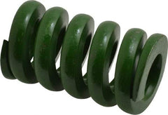 Associated Spring Raymond - 1-1/2" Hole Diam, 3/4" Rod Diam, 2-1/2" Free Length, Green Die Spring - 1840 Lb Max Deflection, 0.63" Max Deflection, Extra Heavy Duty, Chromium Alloy Steel - Exact Tool & Supply