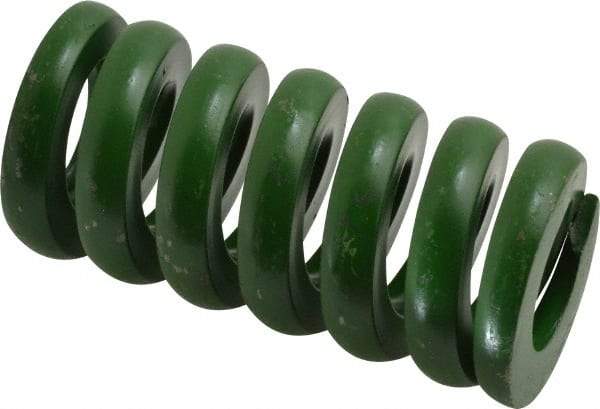 Associated Spring Raymond - 1-1/2" Hole Diam, 3/4" Rod Diam, 3" Free Length, Green Die Spring - 1734 Lb Max Deflection, 0.75" Max Deflection, Extra Heavy Duty, Chromium Alloy Steel - Exact Tool & Supply